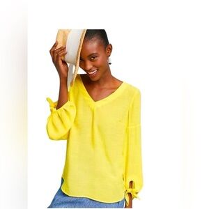 Maeve for Anthropologie Verona Yellow lightweight blouse- medium
